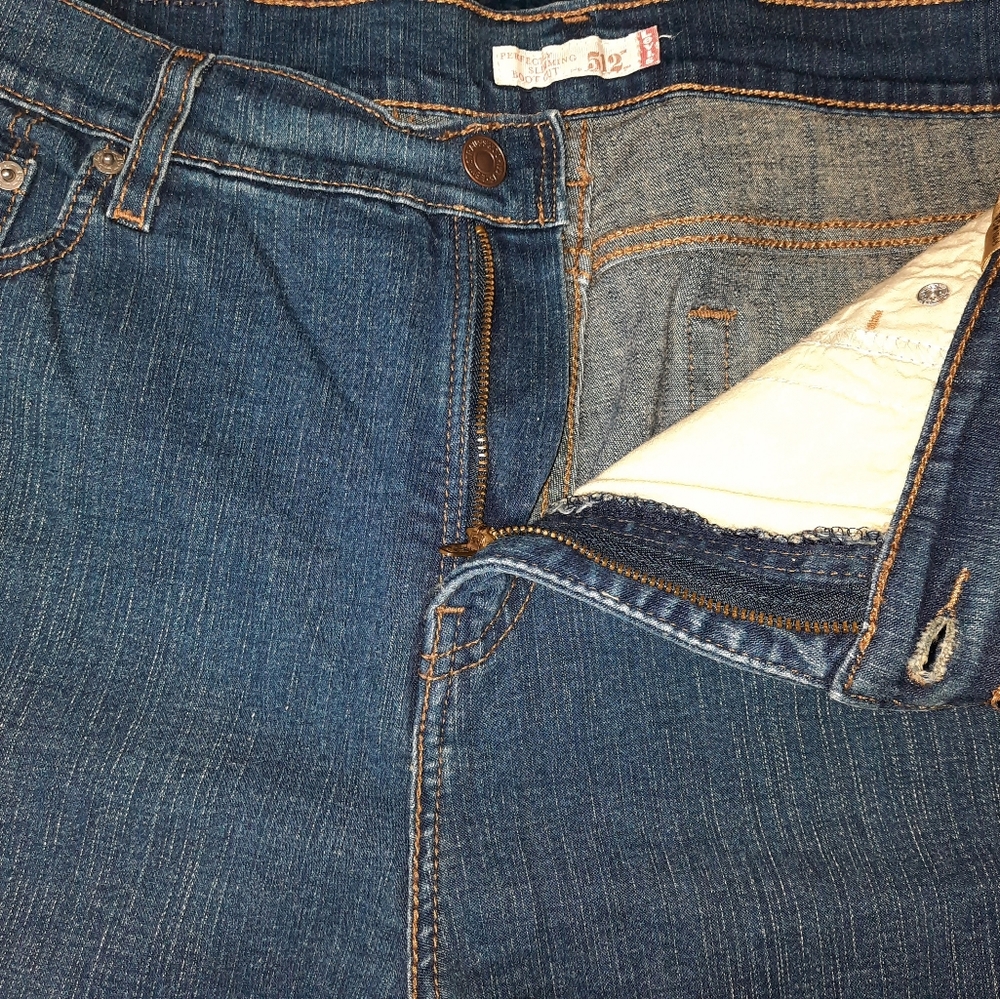 Levi's 512 Perfectly Slimming Boot Cut Blue Jeans SZ 16P - Picture 4 of 10